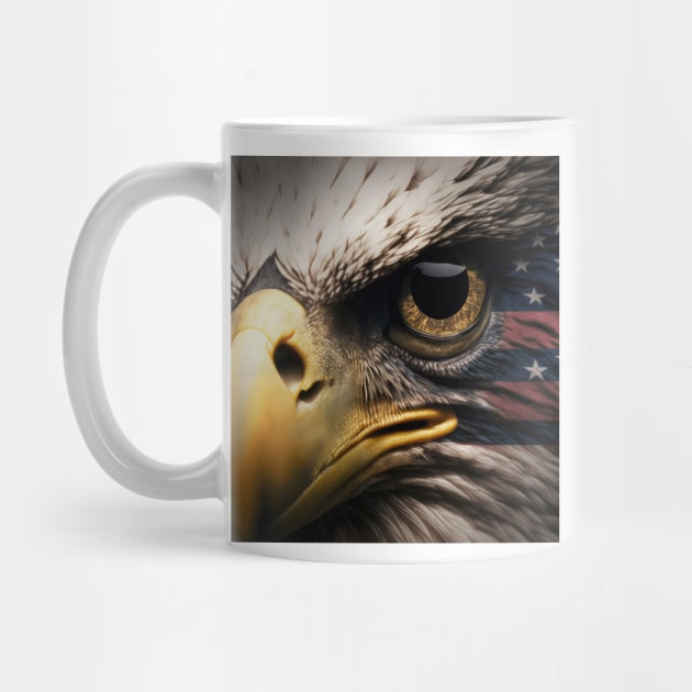 USA, Bald Eagle, America, American Flag, by thewandswant